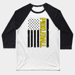 American Flag US 4th Of July Pickleball Funny Pickleball Baseball T-Shirt